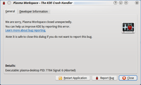 KDE 4.3 Crash Handler Dialog