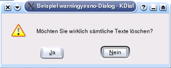 Thumbnail for File:Shell Scripting with KDE Dialogs de-warningyesno dlg.png