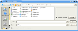Thumbnail for File:Shell Scripting with KDE Dialogs de-getsavefilename dlg.png