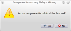 Thumbnail for File:Shell Scripting with KDE Dialogs warningyesno dlg.png